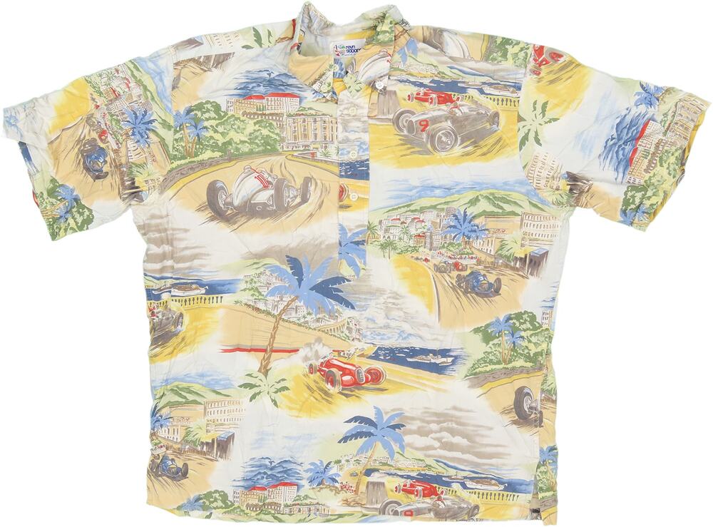 Vintage Reyn Spooner Monte Carlo Racing Hawaiian Shirt L